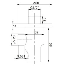 Подключение для душевого шланга с держателем Noken Minimal N198490001