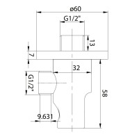 Подключение для душевого шланга с держателем Noken Minimal N629321403