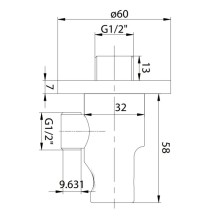 Подключение для душевого шланга с держателем Noken Minimal N629321403