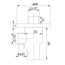 Подключение для душевого шланга с держателем Noken Minimal N629321403