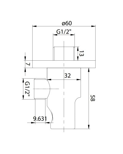 Подключение для душевого шланга с держателем Noken Minimal N629321403