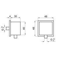 Подключение для душевого шланга Noken Square N186490001