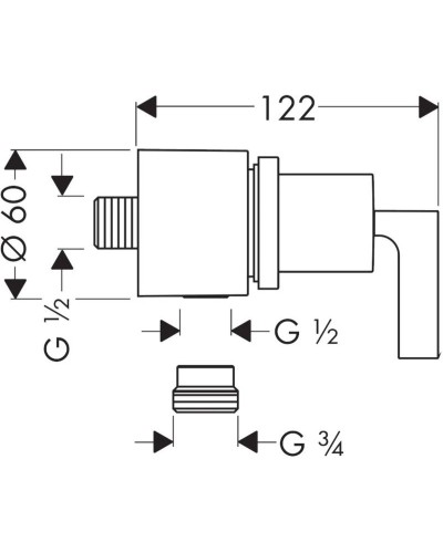 Подключение для душевого шланга с запорным вентелем Axor Citterio 39882000
