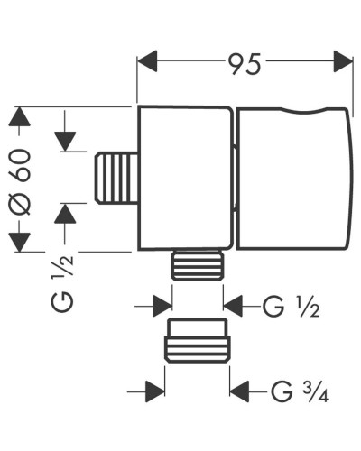 Подключение для душевого шланга Fixfit Stop Axor Uno 38882000