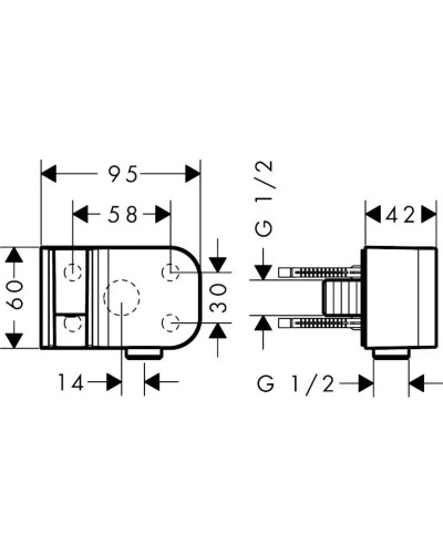 Подключение для душевого шланга с держателем Axor One 45723000