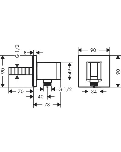 Подключение для душевого шланга с держателем Axor 36734000