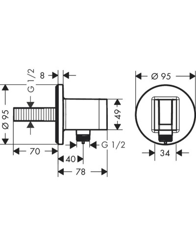 Подключение для душевого шланга с держателем Axor 36733000