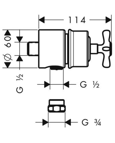 Подключение для душевого шланга с запорным вентелем Axor Montreux 16882820