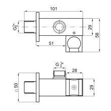 Подключение для душевого шланга с держателем Noken Cota N158767202