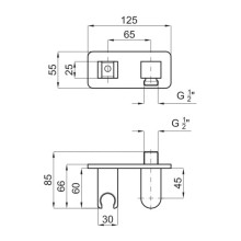 Подключение для душевого шланга с держателем Noken Lounge N199999891