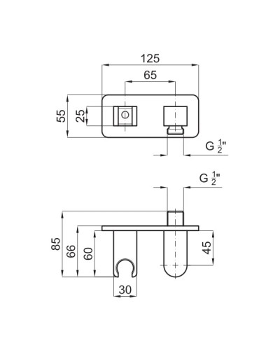 Подключение для душевого шланга с держателем Noken Lounge N199999891