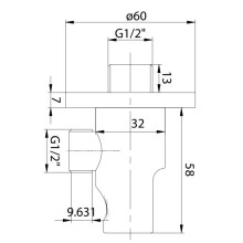 Подключение для душевого шланга с держателем Noken Minimal N199998865