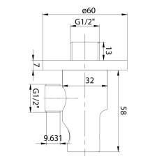 Подключение для душевого шланга с держателем Noken Minimal N199998865