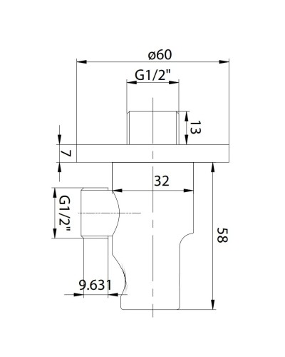 Подключение для душевого шланга с держателем Noken Minimal N199998865