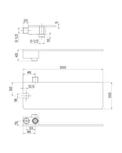 Подключение для душевого шланга с держателем IDDIS Slide SLIAC00i62