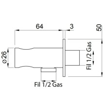 Подключение для душевого шланга с держателем Migliore Fortis 30472