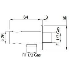 Подключение для душевого шланга с держателем Migliore Fortis 30472
