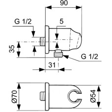 Подключение для душевого шланга с держателем Ideal Standard Cerawell A2406AA