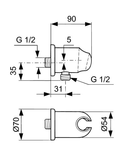 Подключение для душевого шланга с держателем Ideal Standard Cerawell A2406AA