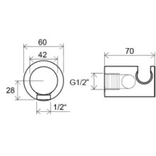 Подключение для душевого шланга с держателем Ravak 706.20 X07P572