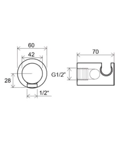Подключение для душевого шланга с держателем Ravak 706.20 X07P572