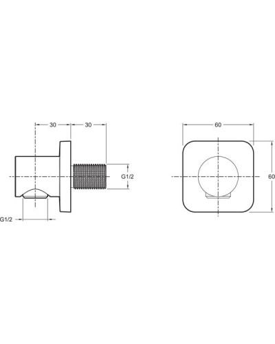 Шланговое подключение Jacob Delafon Modulo E8463-CP Хром