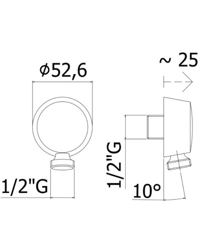 Подключение для душевого шланга Paffoni Lusso ZACC130HG