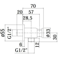 Подключение для душевого шланга с держателем Paffoni ZSUP031ST