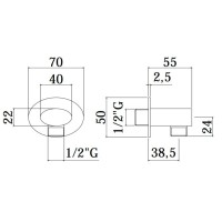 Подключение для душевого шланга Paffoni ZACC271CR