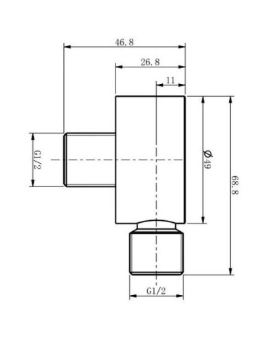 Подключение для душевого шланга Caprigo 99-590-crm