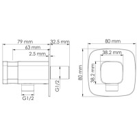 Подключение для душевого шланга с держателем WasserKRAFT Nuthe A327