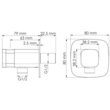 Подключение для душевого шланга с держателем WasserKRAFT Nuthe A327