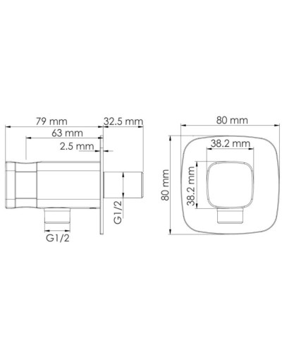 Подключение для душевого шланга с держателем WasserKRAFT Nuthe A327