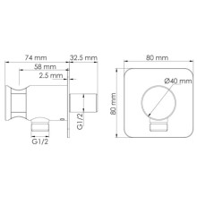Подключение для душевого шланга с держателем WasserKRAFT Spree A275