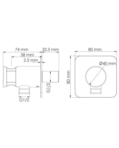 Подключение для душевого шланга с держателем WasserKRAFT Spree A275
