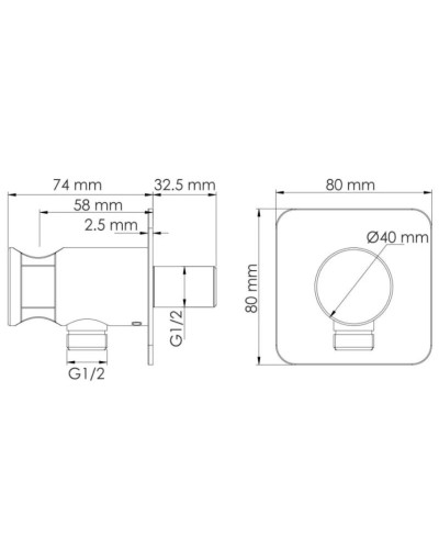 Подключение для душевого шланга с держателем WasserKRAFT Fulda A302