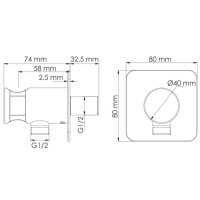Подключение для душевого шланга с держателем WasserKRAFT Havel A285