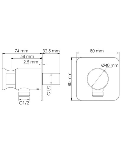 Подключение для душевого шланга с держателем WasserKRAFT Havel A285