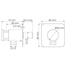 Подключение для душевого шланга с держателем WasserKRAFT Neckar A280