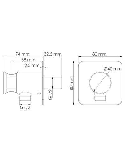Подключение для душевого шланга с держателем WasserKRAFT Neckar A280