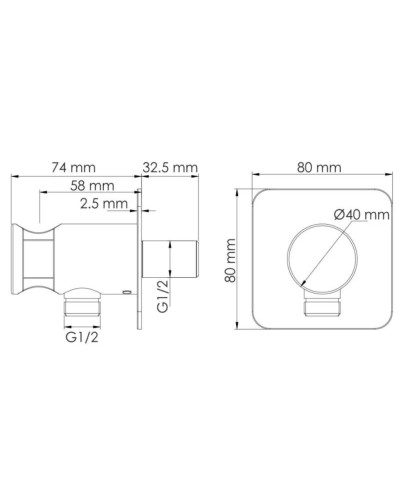 Подключение для душевого шланга с держателем WasserKRAFT Asphe A290