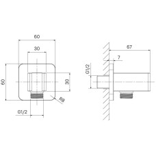 Подключение для душевого шланга с держателем IDDIS Slide SLI60BBi62