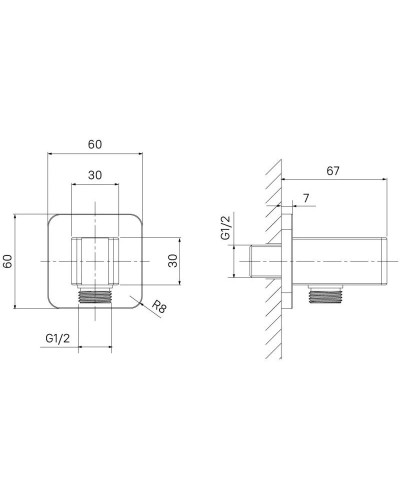 Подключение для душевого шланга с держателем IDDIS Slide SLI60BBi62