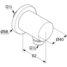Подключение для душевого шланга Kludi Nova Fonte Puristic 2054353-15