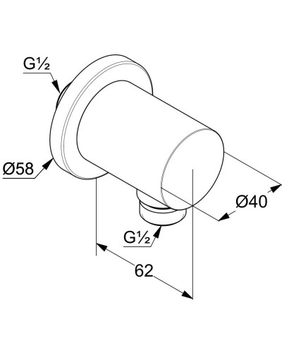 Подключение для душевого шланга Kludi Nova Fonte Puristic 2054353-15