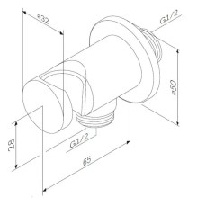 Подключение для душевого шланга с держателем Am.Pm F0602122