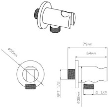 Подключение для душевого шланга с держателем Vincea VSC-42GM