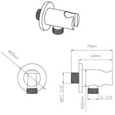 Подключение для душевого шланга с держателем Vincea VSC-42GM