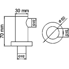 Шланговое подключение WasserKRAFT A021 Хром
