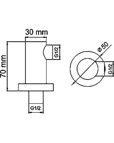 Шланговое подключение WasserKRAFT A021 Хром